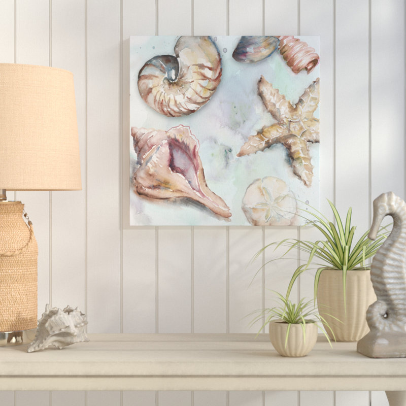 Reproduction d'art sur toile, "Sea Shell Toss", H 24 po x l 24 po