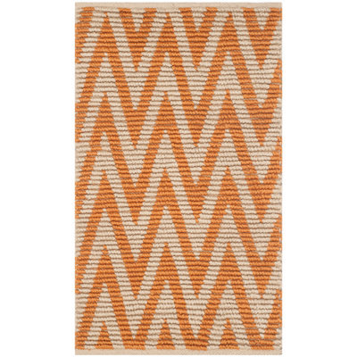 Aeris Hand Woven Cotton/Jute Chevron Rug in Natural/Orange
