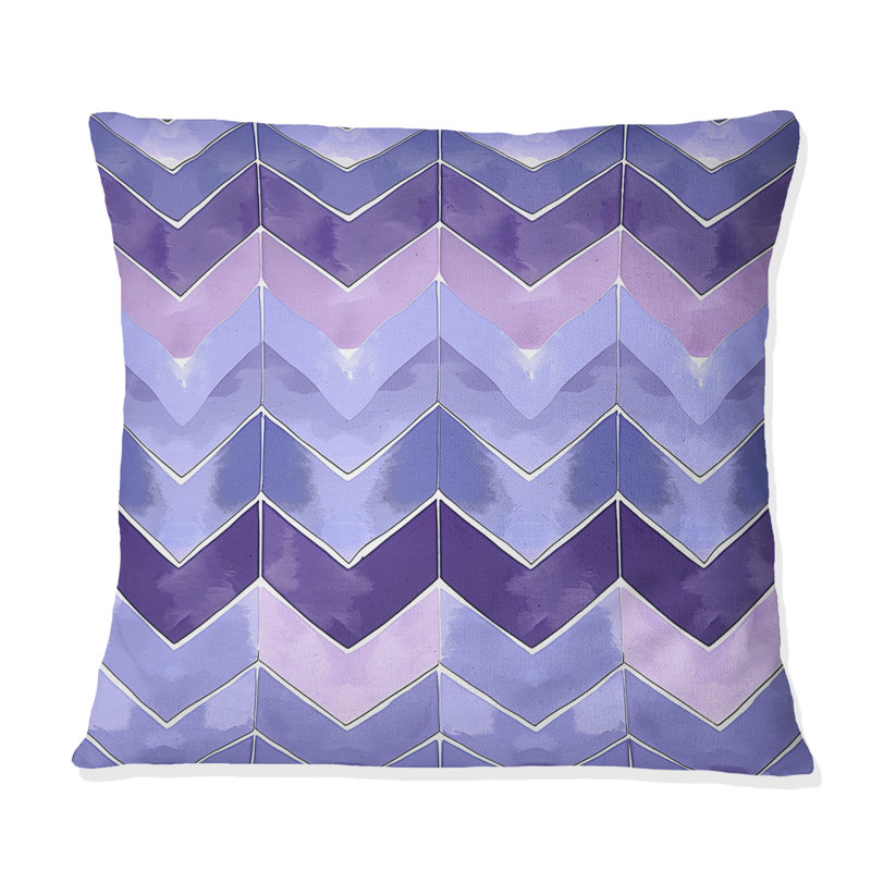 Coussin mauve Mid-Century Chevron Bliss IV, H 16 po x l 16 po