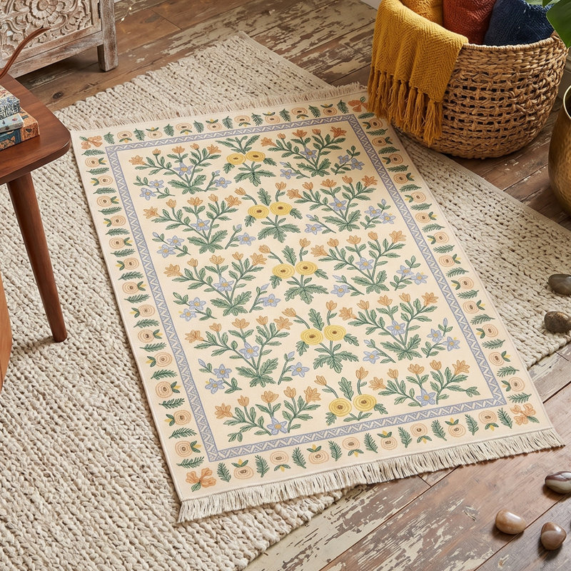 Tapis jaune Cottagecore