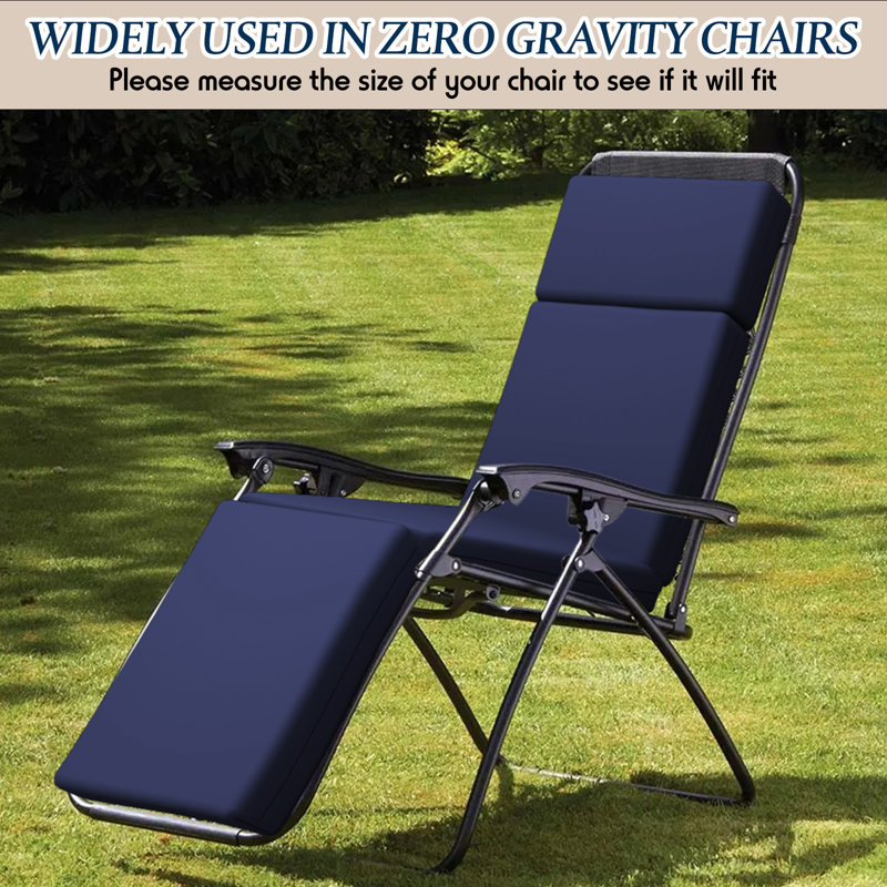 4In Chaise Lounge Cushions Outdoor, Navy, 44" W x 21" D