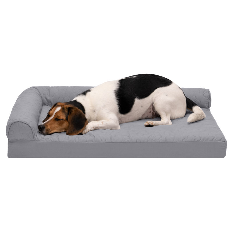Medium Titanium Orthopedic L-Chaise Sofa Pet Bed