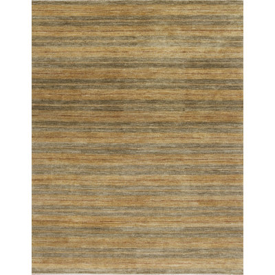Textures Hand Knotted Wool Striped Area Rug