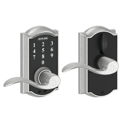 Schlage Touch Door Touchscreen Lever with Camelot Trim and Accent Lever