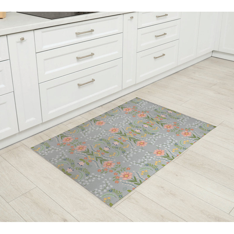 Tapis de cuisine Cecelia, Rectangle 4pi x 6 pi, Ardoise / gris