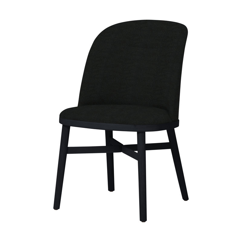 Bund Upholstered Dining Chair, Canvas Natural, Black Oak