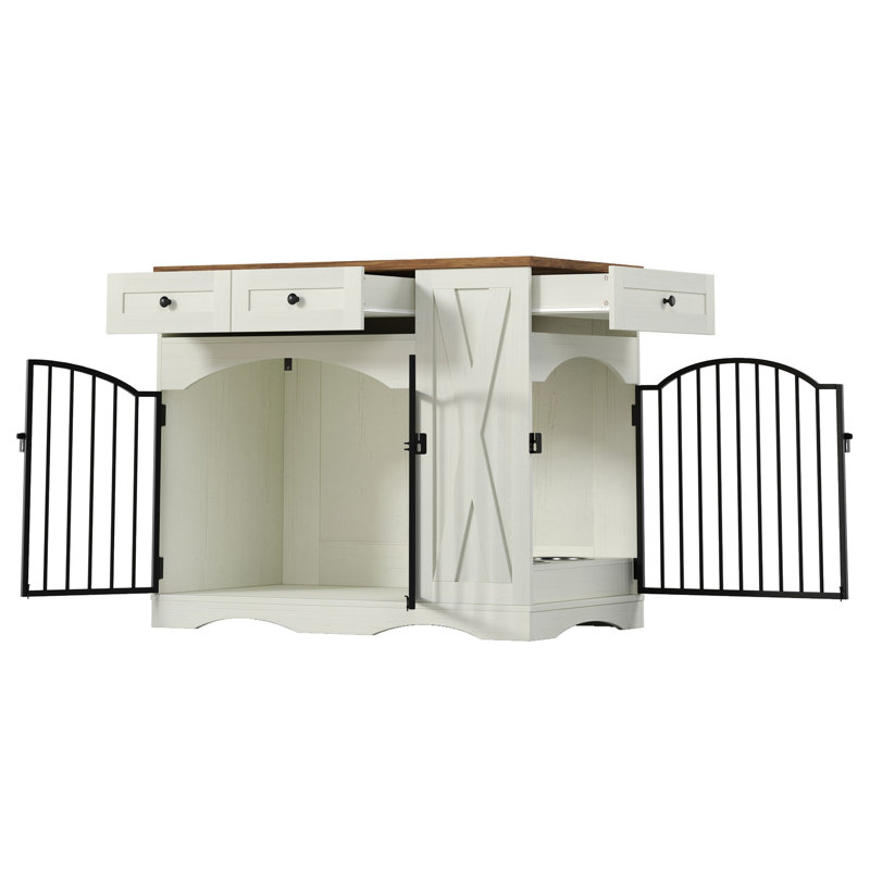 Meuble pour chien 43,3 "Farmhouse, Brun / Beige