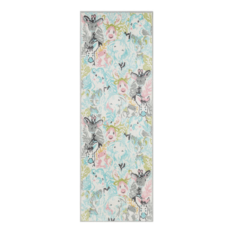 Tapis pour enfant Unique Loom Peekaboo Whimsy, Tapis de couloir 2 pi 2 po x 6 pi 1 po