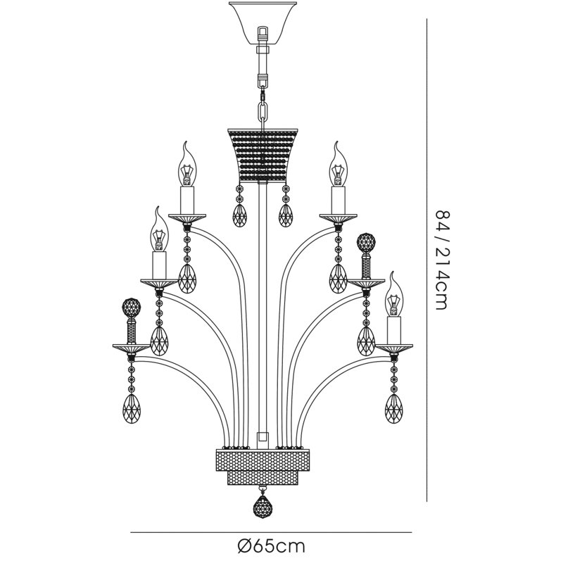 12 - Light Candle Style Chandelier, French Gold