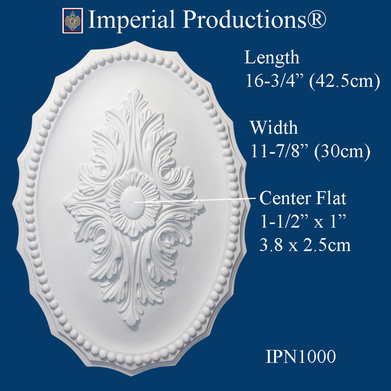 Médaillon de plafond H 16 1/4 po x l 12 po x P 1 3/4 po