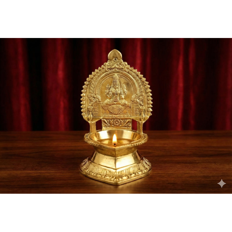 Laiton en laiton déesse Rajarajeshwari Vilakku Diya