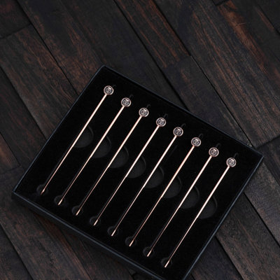 Prep & Savour Luckenbooth 8-pack Xl-cocktail Picks (copper In Gift Box)