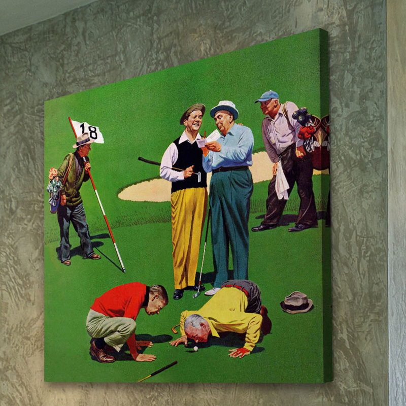 « dix-huitième trou » par john négligeable faisant, reproduction d’art sur toile tendue, H 24 po x l 24 po x P 1,5 po