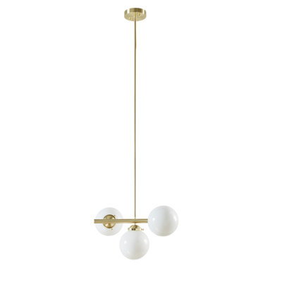 Aurelia 3-Light Chandelier with Frosted Glass Globe Bulbs