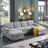 120" W Symmetrical U-Shaped Pull Out Sleeper Sofa, Double Storage Chaise-910422906