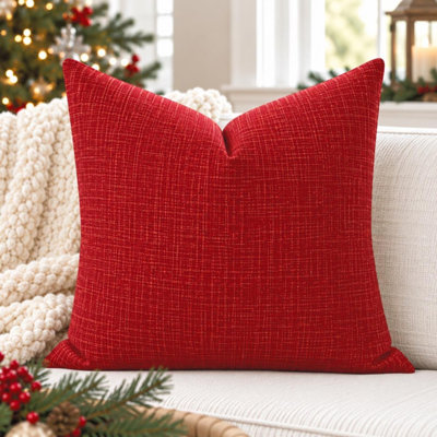 Coussin de Noël uni rouge foncé