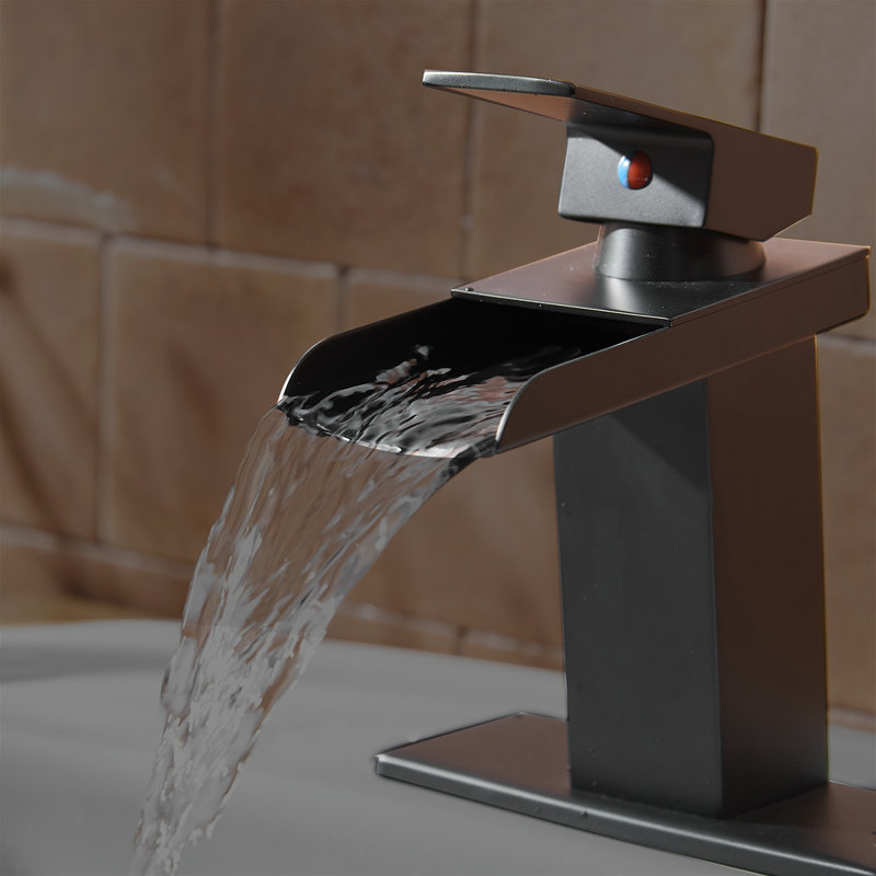 Single-Hole Single-handle Bathroom Faucet with Drain Assembly, Matte Black