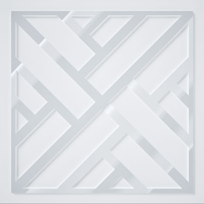 Panneaux muraux décoratifs en acrylique Killeen, moyen, l 15 3/8 po x H 15 3/8 po x T 1/8 po, blanc, Blanc