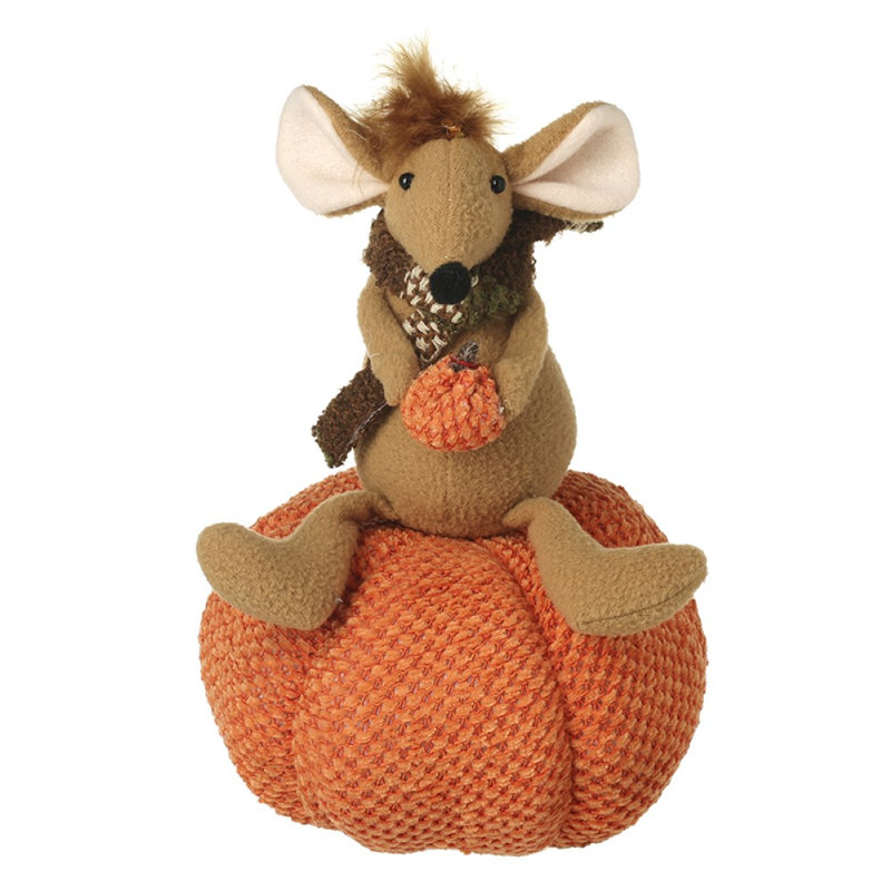Mouse with Pumpkin Decoration