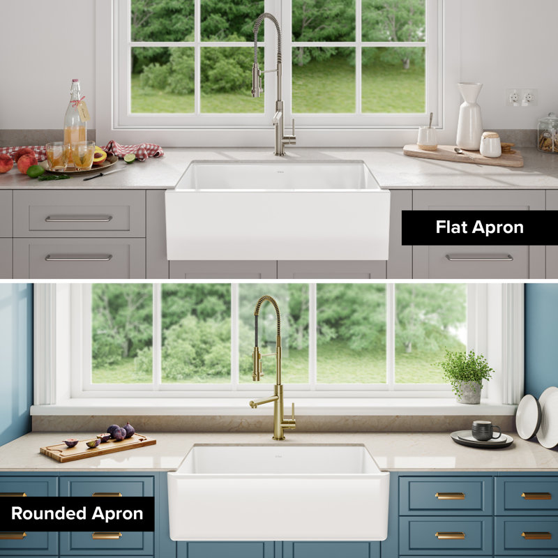 Matte White Fireclay Farmhouse Single Bowl Sink
