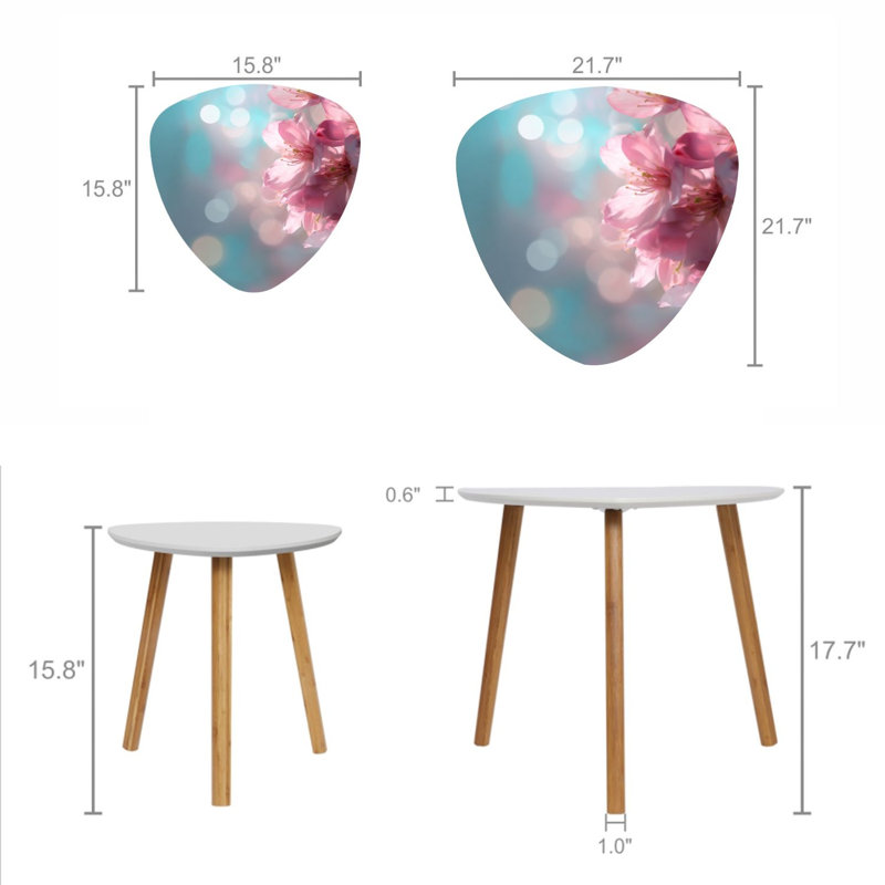 Ensemble de 2 tables d'appoint en cerisier Triangle