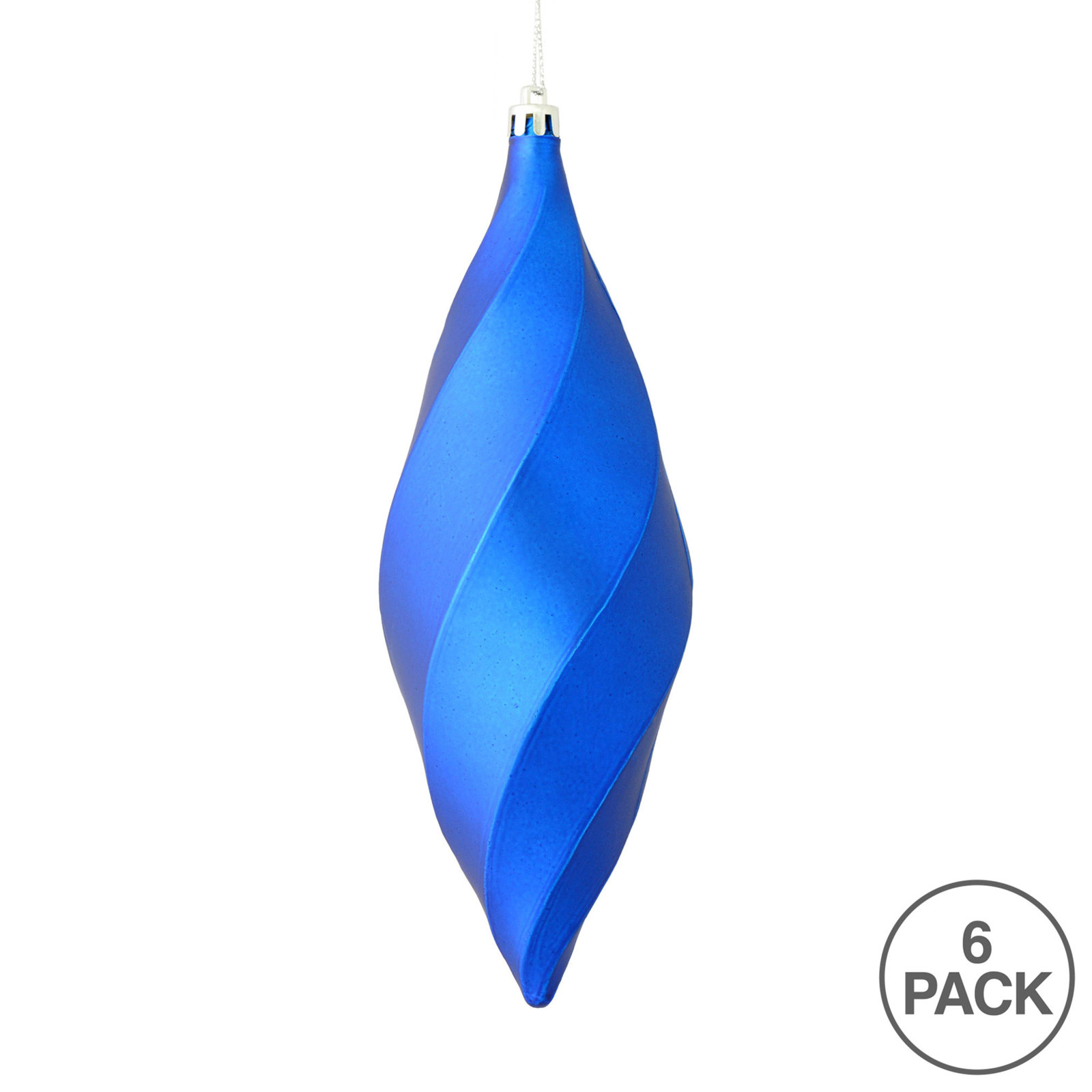 8" Swirl Finial Ornament, Matte Blue