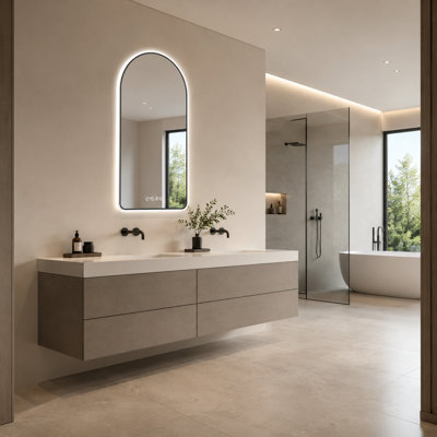 48" x 28" Arch LED Vanity Mirror for Makeup, Studio, Living Room