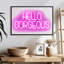 Tergel néon «Hello Gorgeous» rose sur fond blanc-107532737