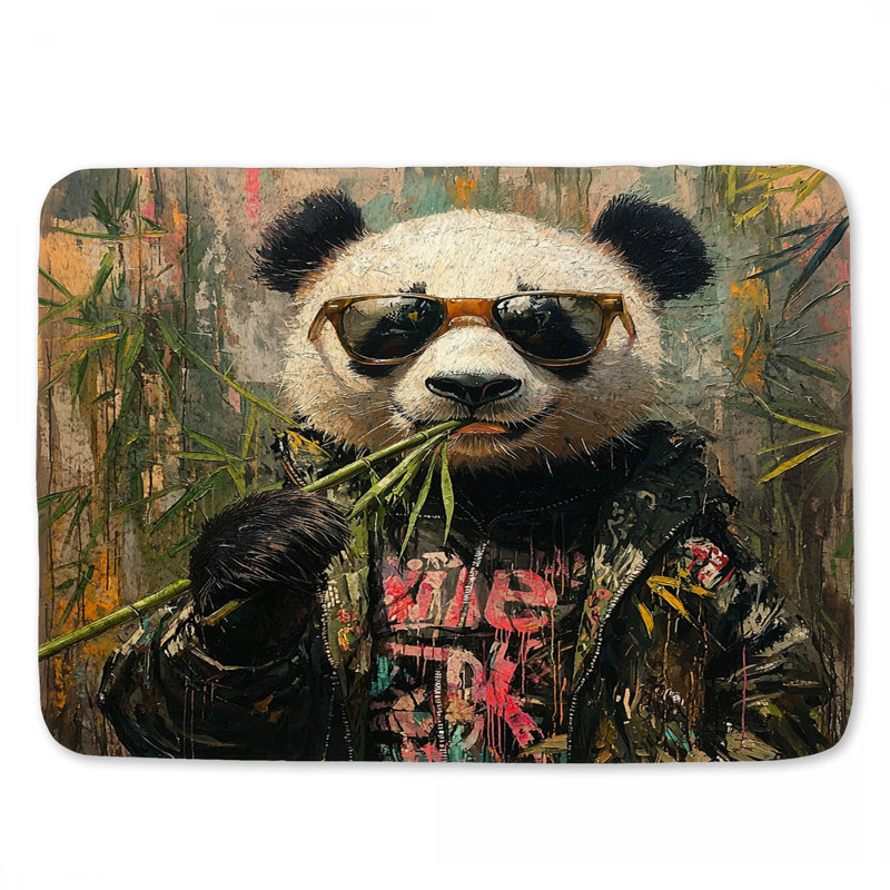 Panda avec des lunettes de bain, L 24 po x l 17 po