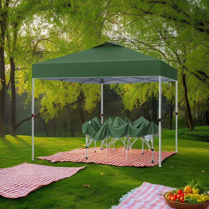 Pop Up Canopy 10*12 Tents with Wheeled Bag, Green