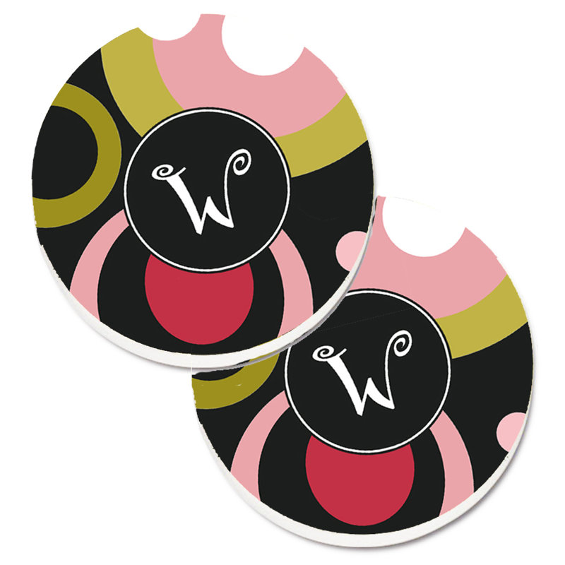 Sous-verre de voiture monogramme, Lime, W