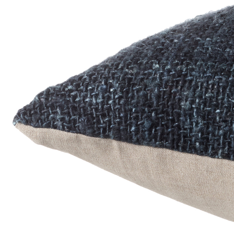 Handwoven Black and Gray Cotton Chevron Pillow 16" x 24"