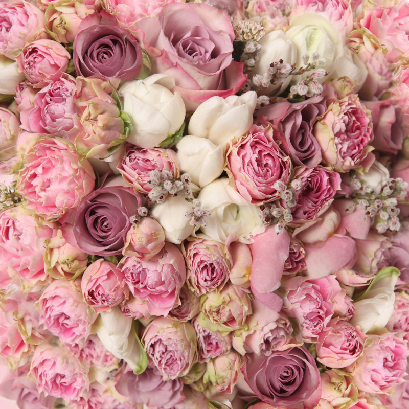 Wedding Bouquet With Rose Bush - Wrapped Canvas Print, 30cm H x 30cm W
