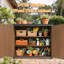 Armoire de rangement extérieure 50,4 pouces avec cadre en métal pour le jardin