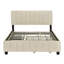 Lit plateforme tapissier en velours avec 2 tiroirs et 1 lit gigogne-1004263715