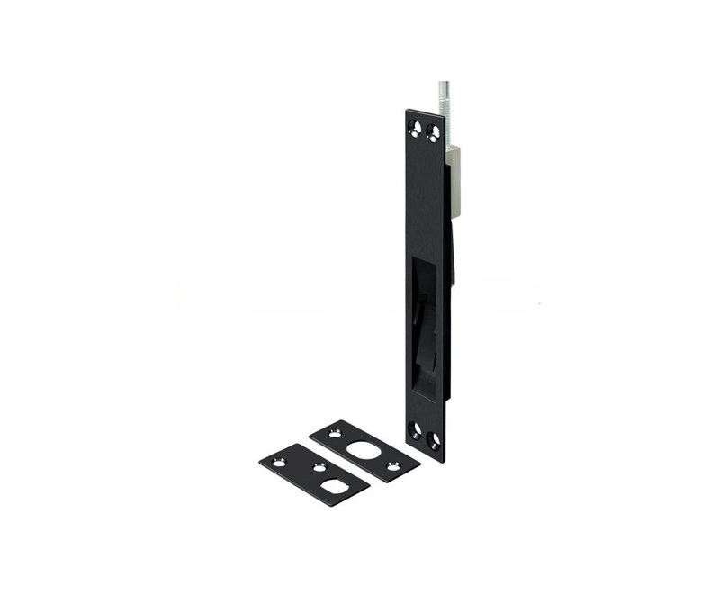 Deltana 12EFB19 12", 18", 24" and 39" Extension Flush Bolt, Solid Brass in Paint Black, Paint Black
