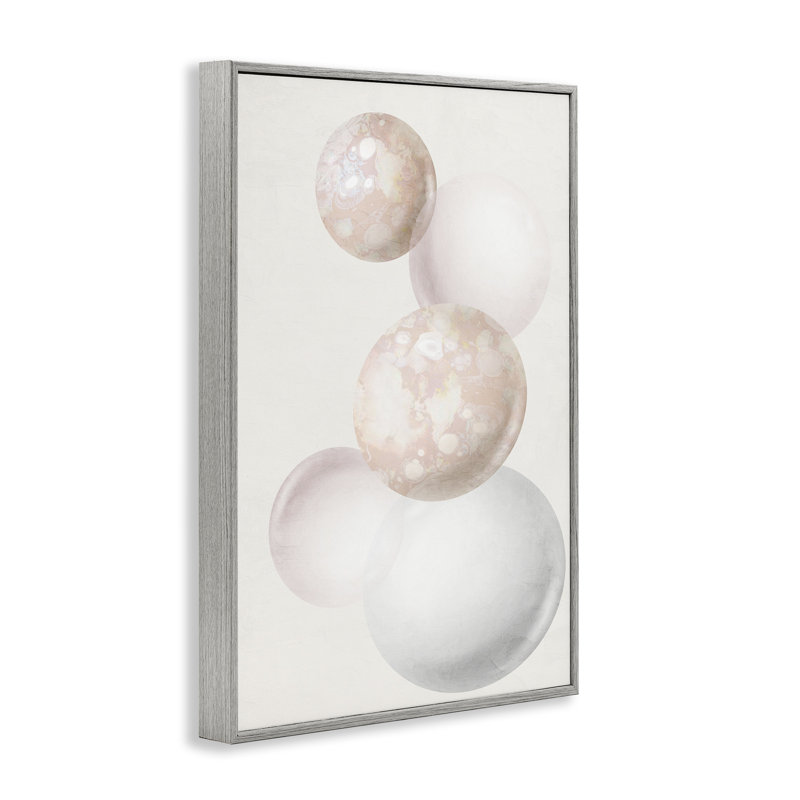 «Round Neutral Orbs», art de la giclée blanche encadrée par Anne Bailey, Estampe numérique Farmhouse, H 18 po x l 12 po