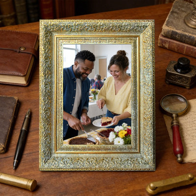 11" x 14" Antique Gold 3 PCS Photo Frame for Office Shelf Styling Picture Frame