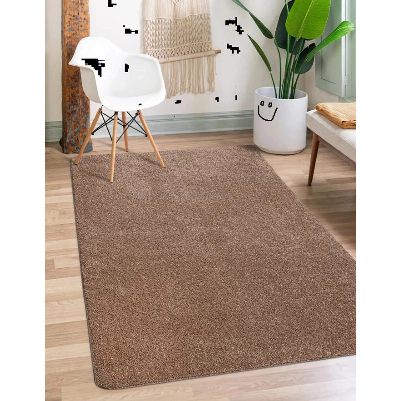 Solid Colour Shag Area Rug, Rectangle 80 x 150 cm
