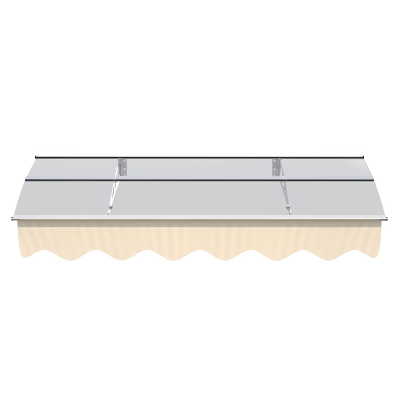 Door Window Awning 5934W, Solid Polycarbonate Construction, Rust- Brackets, Wind & Rain Defense, Modern Outdoor Accessory Heavy Snow Load 5934W - Roof, Stainless Steel Mounting