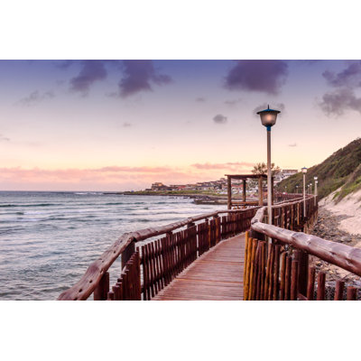 Boardwalk Past Beach - Wrapped Canvas Print