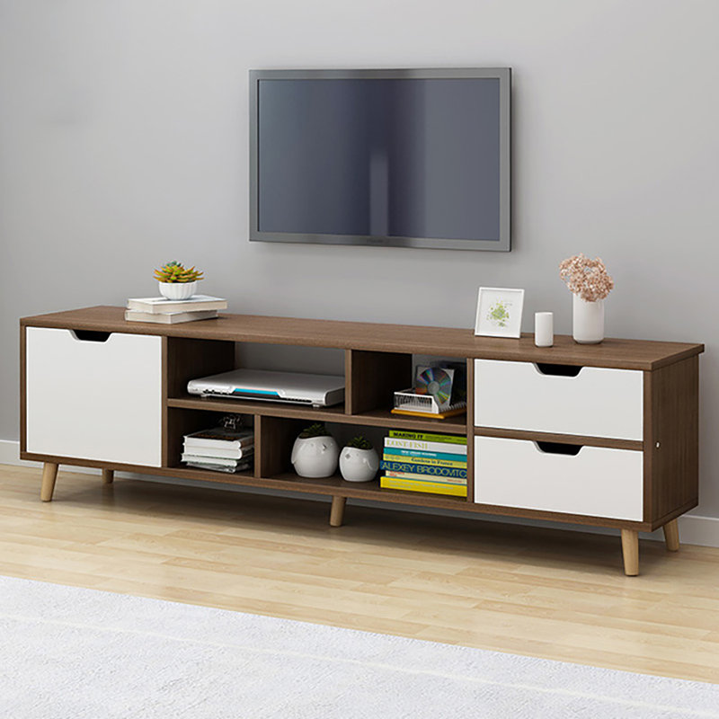Unfinished TV Stand for TVs up to 50", Coffee/White