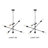 6 - Light 25.8" Sputnik Modern Linear Chandelier