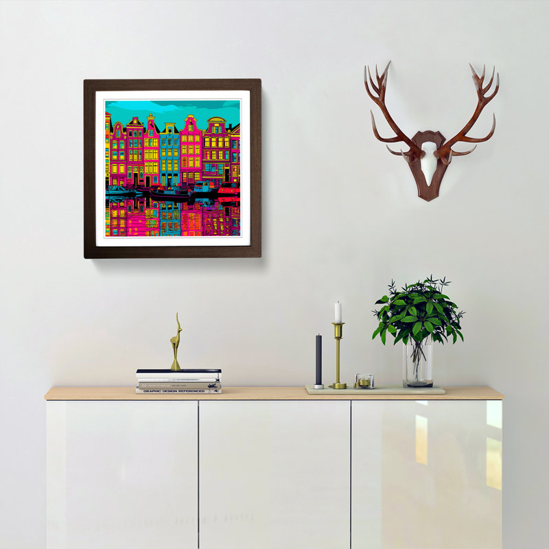 Single Picture Frame Print on Wood, Walnut