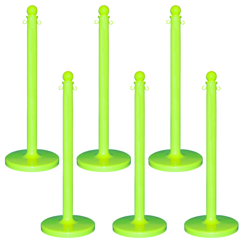 Mr. Chain 40'' H x 14'' W Plastic Stanchion System, Safety Green