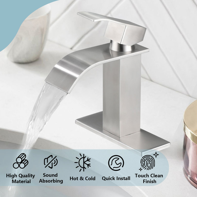 Single Hole Bathroom Faucet, Brushed Nickel