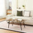 Rectangle Coffee Table with Brown Tempered Glass Top and Metal Legs – 38.58"-511208346-271720077
