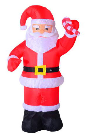 HOMCOM Inflatable Christmas Santa Claus Air Blown Decoration Yard for Lawn