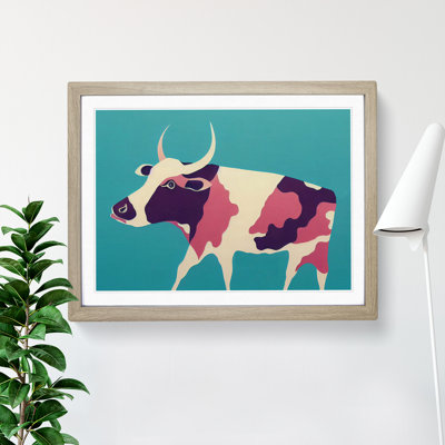 Soulful Cow Abstract - Framed Print