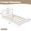 Base de lit plateforme simple avec tête de lit, base de lit plateforme en bois massif, lit de plancher avec lattes de soutien-867727645
